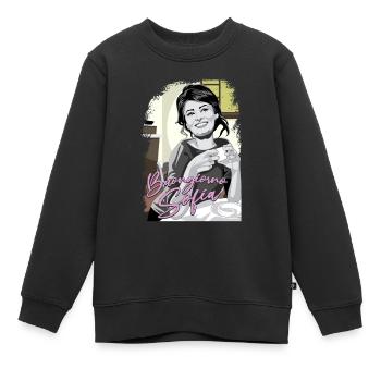 Buongiorno Sofia - Sweat Premium enfant bio - noir - Devant - AI Model Kid Female (0cm)