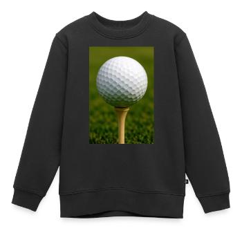 Sport - Golfball - Kinder Premium Organic Sweatshirt - Schwarz - Vorne - AI Model Kid Female (0cm)