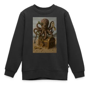 Calmar - Sweat Premium enfant bio - noir - Devant - AI Model Kid Female (0cm)