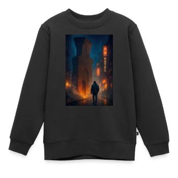 Nur in der Stadt - Kinder Premium Organic Sweatshirt - Schwarz - Vorne - AI Model Kid Female (0cm)