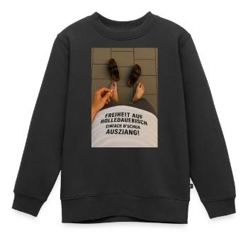 Liberté - Sweat Premium enfant bio - noir - Devant - AI Model Kid Female (0cm)