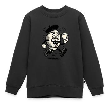 Französisches Croissant - Kinder Premium Organic Sweatshirt - Schwarz - Vorne - AI Model Kid Female (0cm)