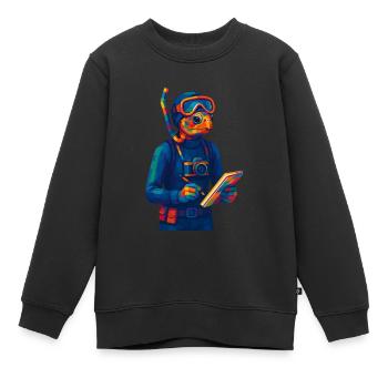 WPAP Polygon Style Animals - Marine Biologist - Kids Premium Organic Sweatshirt - black - Front - AI Model Kid Female (0cm)
