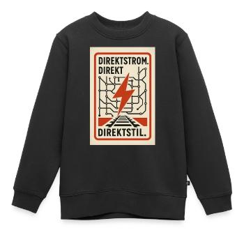 Direct Current Style 1930s - Kids Premium Organic Sweatshirt - black - Front - AI Model Kid Female (0cm)