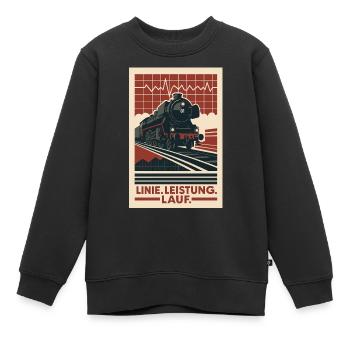 Eisenbahn Dampflok Linie Leistung Lauf - Kinder Premium Organic Sweatshirt - Schwarz - Vorne - AI Model Kid Female (0cm)