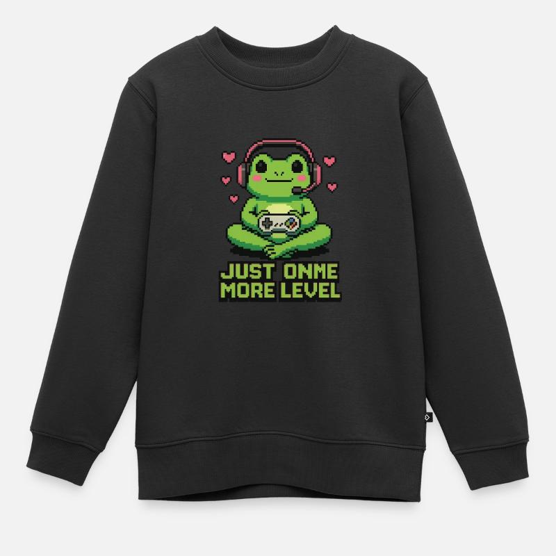 Pixel Frog - Kids Premium Organic Sweatshirt - black