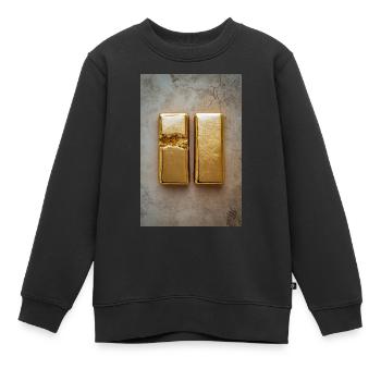 Gold-Transformation - Kinder Premium Organic Sweatshirt - Schwarz - Vorne - AI Model Kid Female (0cm)