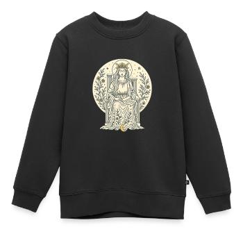 Hohe Priesterin – Ameyari Große Arkana Tarotkarte - Kinder Premium Organic Sweatshirt - Schwarz - Vorne - AI Model Kid Female (0cm)