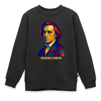 WPAP Polygon Porträt Frederic Chopin Komponist - Kinder Premium Organic Sweatshirt - Schwarz - Vorne - AI Model Kid Female (0cm)