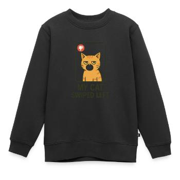 Meine Katze hat links geswiped Dating App - Kinder Premium Organic Sweatshirt - Schwarz - Vorne - AI Model Kid Female (0cm)