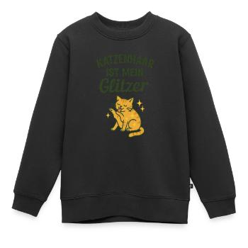 Katzenhaar ist mein Glitzer - Kinder Premium Organic Sweatshirt - Schwarz - Vorne - AI Model Kid Female (0cm)