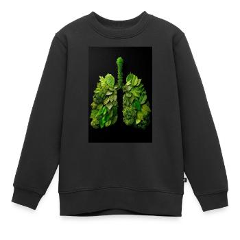 Poumons verts de la nature - Sweat Premium enfant bio - noir - Devant - AI Model Kid Female (0cm)