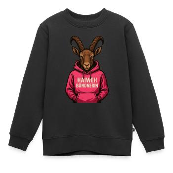 Haiweh des Grisons - Sweat Premium enfant bio - noir - Devant - AI Model Kid Female (0cm)