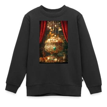Königlicher Schatz quillt über - Kinder Premium Organic Sweatshirt - Schwarz - Vorne - AI Model Kid Female (0cm)