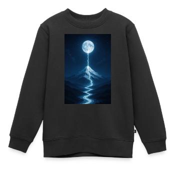 Fluss des Lichts vom Mond - Kinder Premium Organic Sweatshirt - Schwarz - Vorne - AI Model Kid Female (0cm)