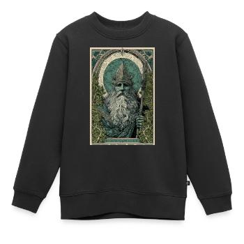 Nordischer Gott Jugendstil - Kinder Premium Organic Sweatshirt - Schwarz - Vorne - AI Model Kid Female (0cm)