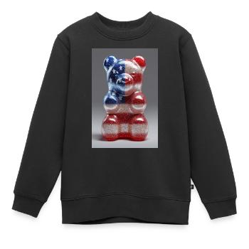 USA Stars & Stripes Gummibärchen - Kinder Premium Organic Sweatshirt - Schwarz - Vorne - AI Model Kid Female (0cm)