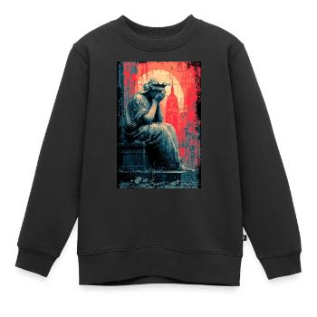 Statue de la Liberté en pleurs - Sweat Premium enfant bio - noir - Devant - AI Model Kid Female (0cm)
