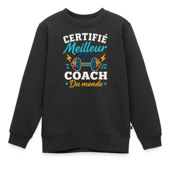 Certified Best Coach in the World - Kids Premium Organic Sweatshirt - black - Front - AI Model Kid Female (0cm)