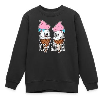 Zwei leckere Eis Bären an der Eisdiele - Kinder Premium Organic Sweatshirt - Schwarz - Vorne - AI Model Kid Female (0cm)