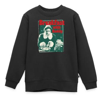 Buddy The Elf – Breakfast With Buddy - Kids Premium Organic Sweatshirt - black - Front - AI Model Kid Female (0cm)