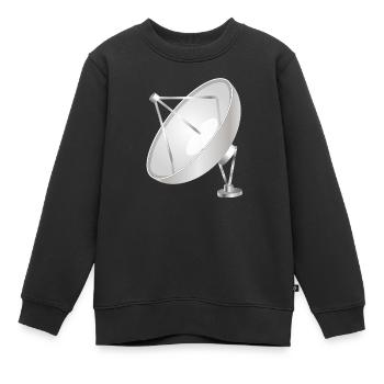 Antenne paraboise à l’aspect moderne et net - Sweat Premium enfant bio - noir - Devant - AI Model Kid Female (0cm)