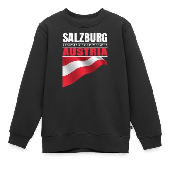 Salzbourg - Sweat Premium enfant bio - noir - Devant - AI Model Kid Female (0cm)