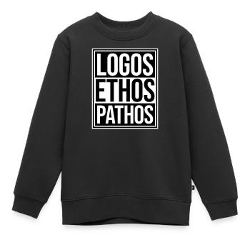 Logos Ethos Pathos Rhetoric Philosophy Student - Kids Premium Organic Sweatshirt - black - Front - AI Model Kid Female (0cm)