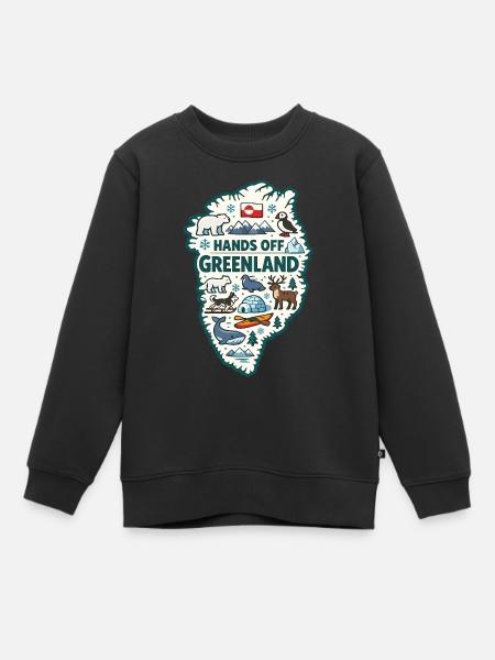 Hands Off Greenland Europa Solidarität - Premium børne sweatshirt økologisk - sort