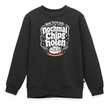 Nochmal Chips holen Taktik - Kinder Premium Organic Sweatshirt - Schwarz - Vorne - AI Model Kid Female (0cm)