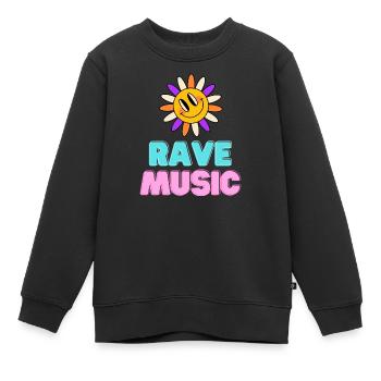 Sunshine Rave Music Néon Design - Sweat Premium enfant bio - noir - Devant - AI Model Kid Female (0cm)