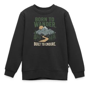 Trail Running - Né pour errer, fait pour endurer - Sweat Premium enfant bio - noir - Devant - AI Model Kid Female (0cm)