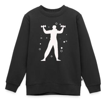 Musculation Haltérophilie Fitness Workout - Sweat Premium enfant bio - noir - Devant - AI Model Kid Female (0cm)