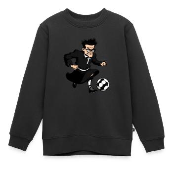 Fussballer Pfarrer - Kinder Premium Organic Sweatshirt - Schwarz - Vorne - AI Model Kid Female (0cm)
