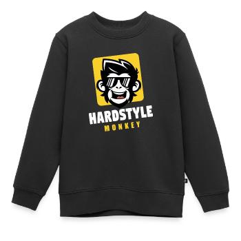 Singe Hardstyle - Sweat Premium enfant bio - noir - Devant - AI Model Kid Female (0cm)