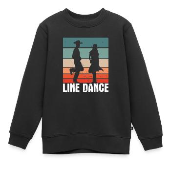 Line Dance Linedance Motif - Sweat Premium enfant bio - noir - Devant - AI Model Kid Female (0cm)