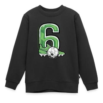Football 6 ans - Sweat Premium enfant bio - noir - Devant - AI Model Kid Female (0cm)