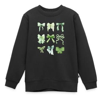 Grüne Schleifen - Kinder Premium Organic Sweatshirt - Schwarz - Vorne - AI Model Kid Female (0cm)
