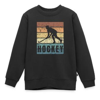 Hockey Sportart Leidenschaft Teamsports - Kinder Premium Organic Sweatshirt - Schwarz - Vorne - AI Model Kid Female (0cm)