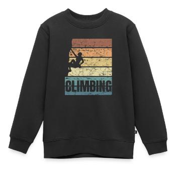 Escalade Rocher Crunge Escalade extrême - Sweat Premium enfant bio - noir - Devant - AI Model Kid Female (0cm)