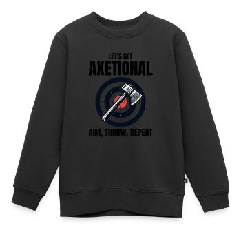 axetional axt werfen bullseye zielen wurf wiederholung - Kinder Premium Organic Sweatshirt - Schwarz - Vorne - AI Model Kid Female (0cm)
