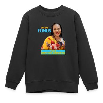 logo Mimi tee shirt blanc - Sweat Premium enfant bio - noir - Devant - AI Model Kid Female (0cm)