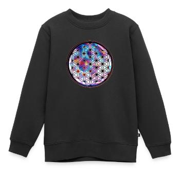 Fleur de vie - Sweat Premium enfant bio - noir - Devant - AI Model Kid Female (0cm)