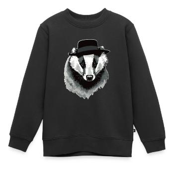 Dachs - Kinder Premium Organic Sweatshirt - Schwarz - Vorne - AI Model Kid Female (0cm)