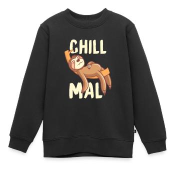 Chill paresseux cadeau relaxant et rafraîchissant - Sweat Premium enfant bio - noir - Devant - AI Model Kid Female (0cm)