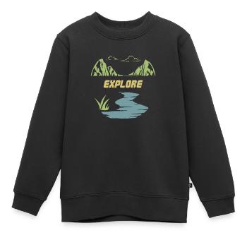 Erkunden - Kinder Premium Organic Sweatshirt - Schwarz - Vorne - AI Model Kid Female (0cm)