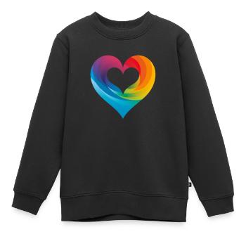 Liebe für LGBTQIA+ Community - Kinder Premium Organic Sweatshirt - Schwarz - Vorne - AI Model Kid Female (0cm)