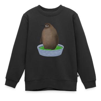 Pingouin pesto - Sweat Premium enfant bio - noir - Devant - AI Model Kid Female (0cm)