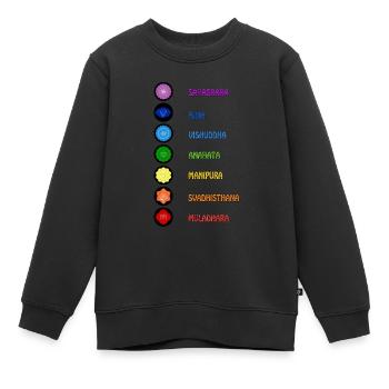 Die 7 Yoga Spiritualität Chakren - Kinder Premium Organic Sweatshirt - Schwarz - Vorne - AI Model Kid Female (0cm)