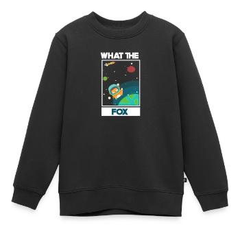 What The Fox / Amazing Fox dans l'espace / astronaute - Sweat Premium enfant bio - noir - Devant - AI Model Kid Female (0cm)